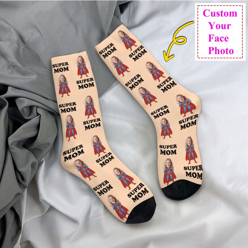 Dress Sock Men - Calzini da uomo personalizzati Super Mom