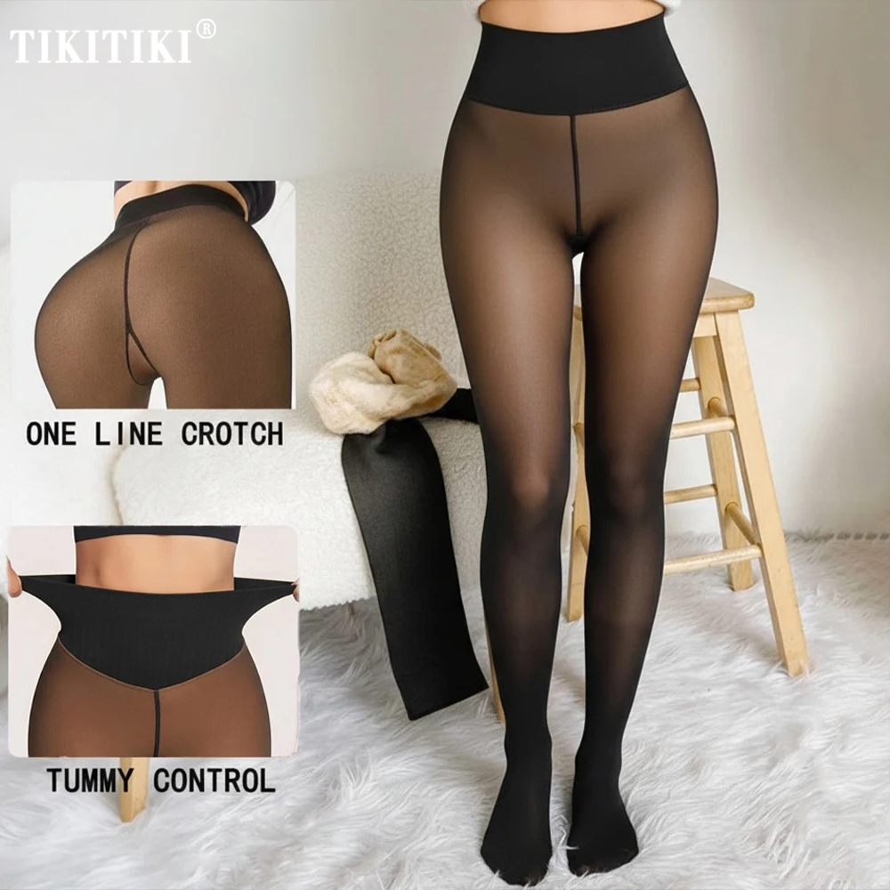 Tights Pantyhose Sheer - Collant foderati in pile con una